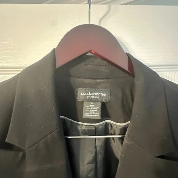 Black Liz Claiborne Suit Jacket Size 14 - Picture 2 of 6